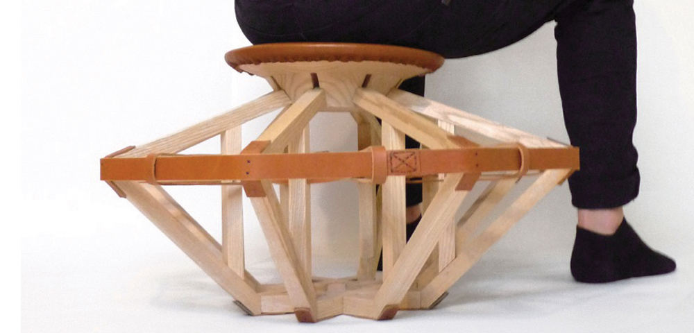 Tabouret en assemblage by Anja Clerc - L'mag 100% design